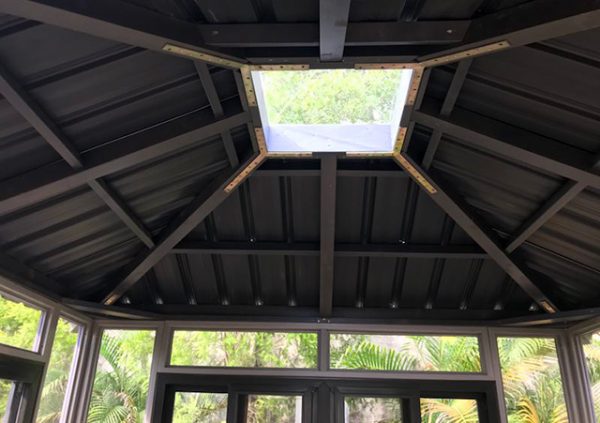 skylight roof of a gazebo