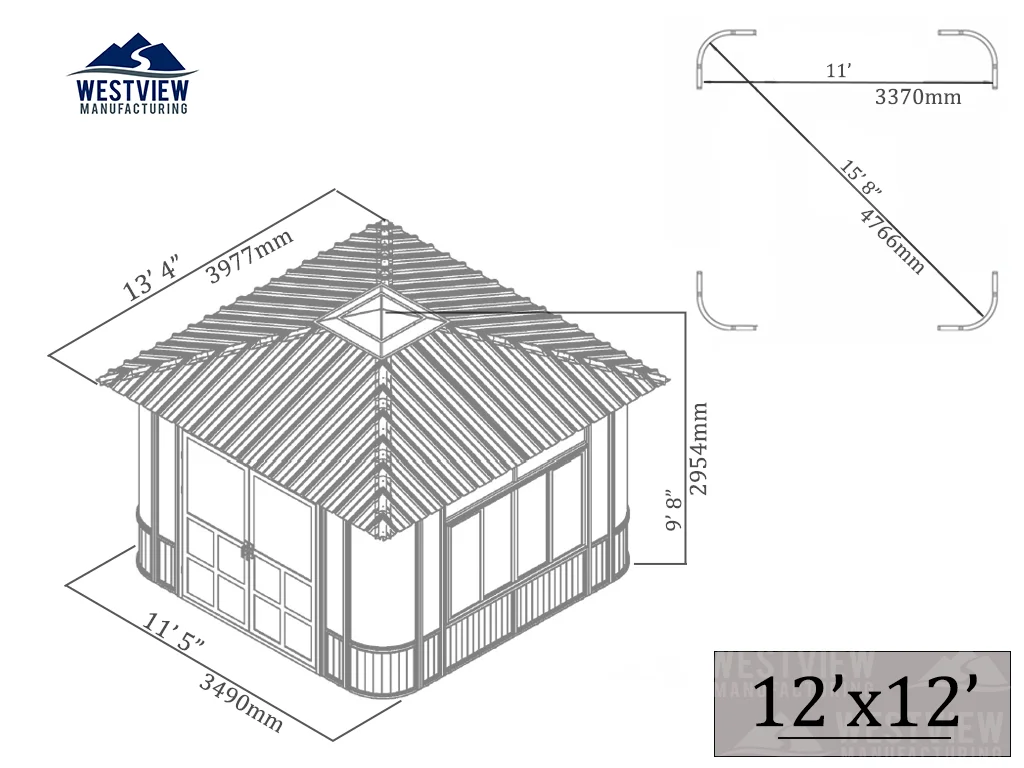 Elevation drawing for Colorado 12x12